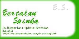 bertalan spinka business card